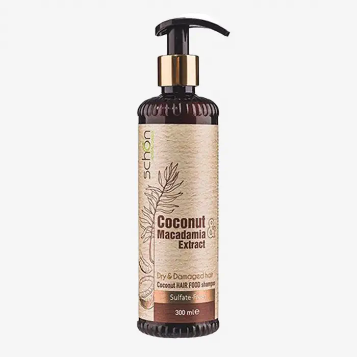 شامپو فاقد سولفات ماکادمیا و نارگیل شون|shampoo coconut macadamia schon