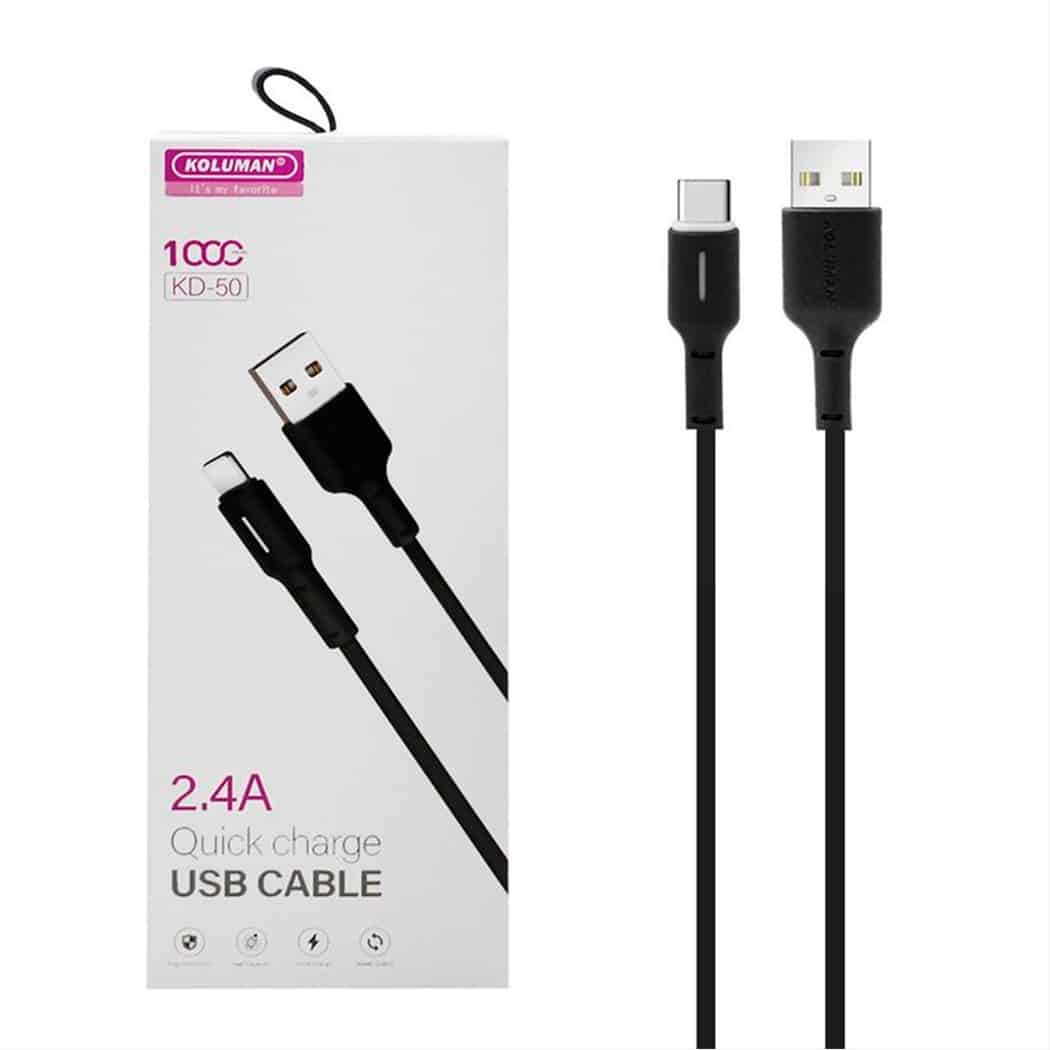 کابل شارژ USB به MICROUSB کلومن مدل DK50 یک متر